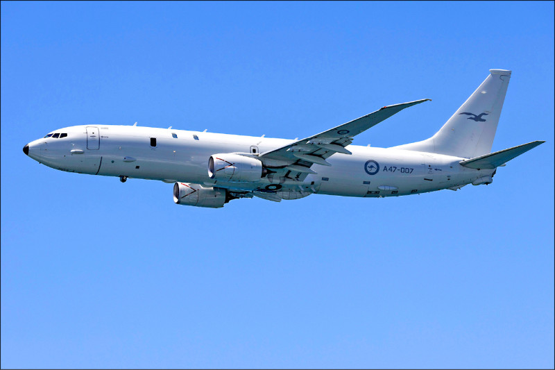 澳洲空军的P-8海神式(P-8Poseidon)侦察机。